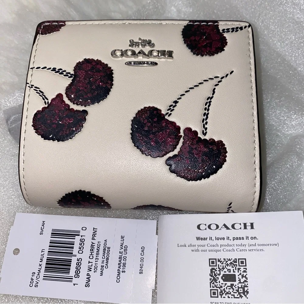 Coach Cherry print wallet New
